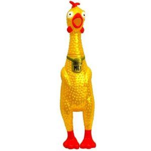 NIB Screaming Golden Chicken 13" Rubber